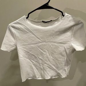 Zara basic white Cropped top